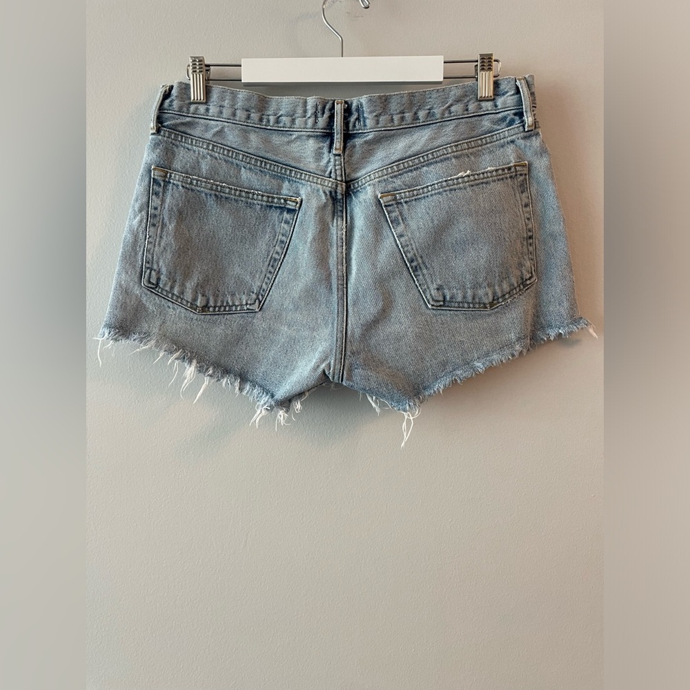 Agolde Parker Loose Jean Shorts Blue Distressed Denim 2.5” Inseam Women’s 30 - Picture 2 of 5
